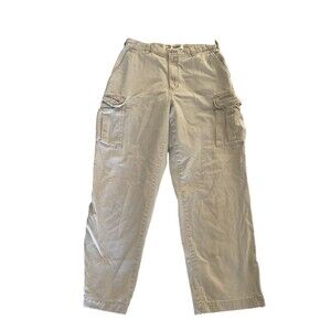Tommy Hilfiger Vintage 90s Y2K Mens Cargo Pants Size 34/32 Khaki Beige Baggy